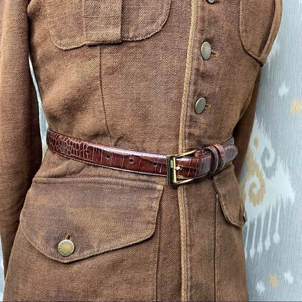 Ralph Lauren Collection Italian Linen Winslow Antique Brown Field Jacket
